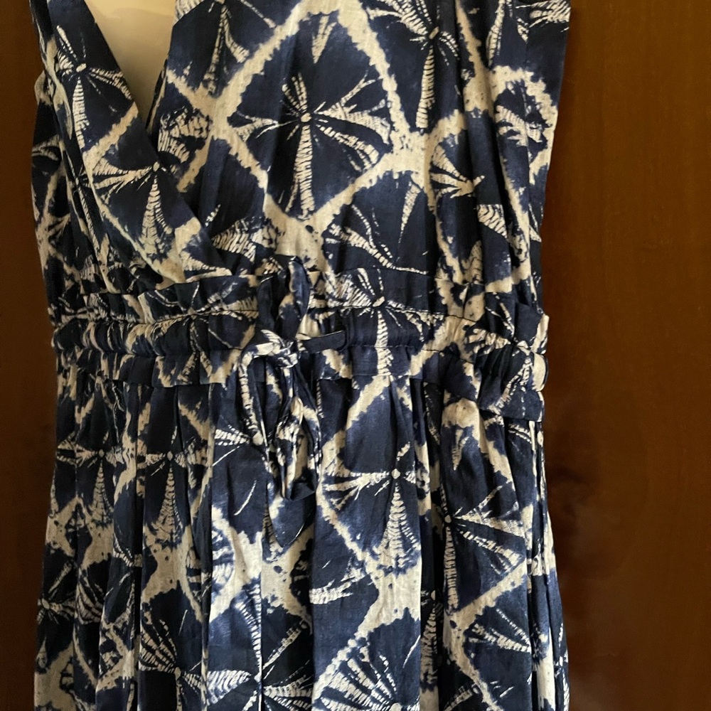 Michael Kors halter blue and white dress